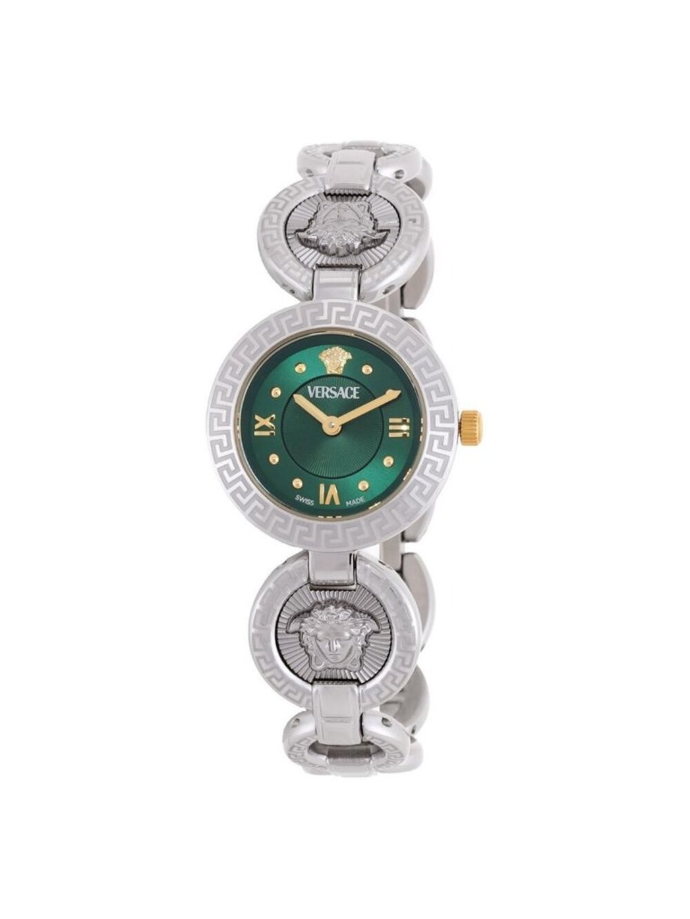 NWT Versace Greca Jewel Quartz Green Dial Ladies Watch